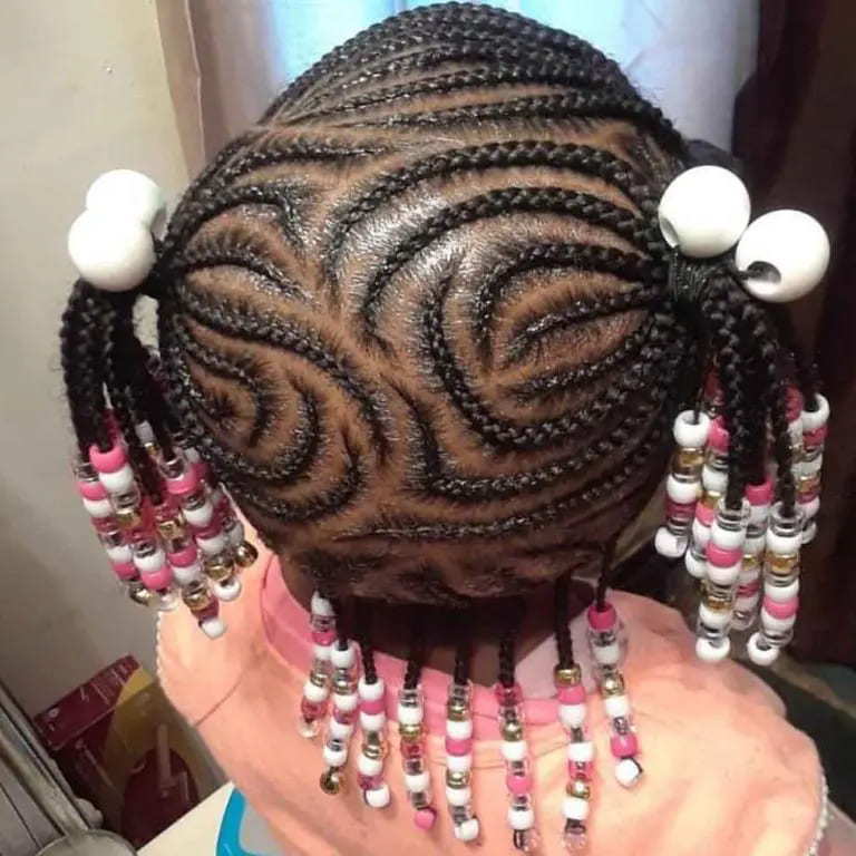 12 Twistiest Swirl Cornrows to Wow the Crowd 8 Freestyle Swirl Cornrows With Beads for Kids