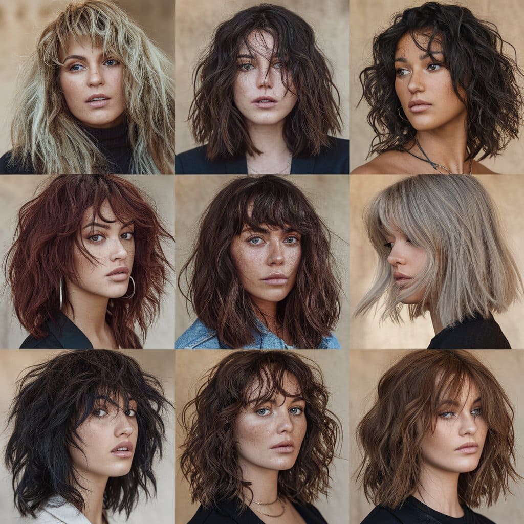 Classy Shaggy Wolf Cuts With Bangs