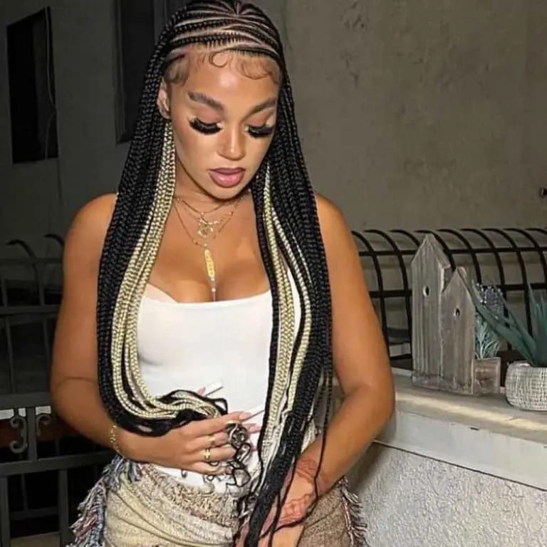10 Mesmerizing Fulani Braids to Stun Everyone 4 Blonde and Black Long Fulani Braids