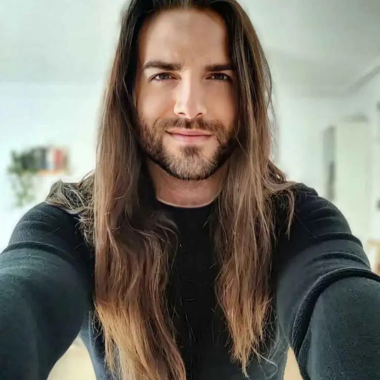 10 Haircuts for Long-Haired Men 7 Center-Parted Long Brown Hair