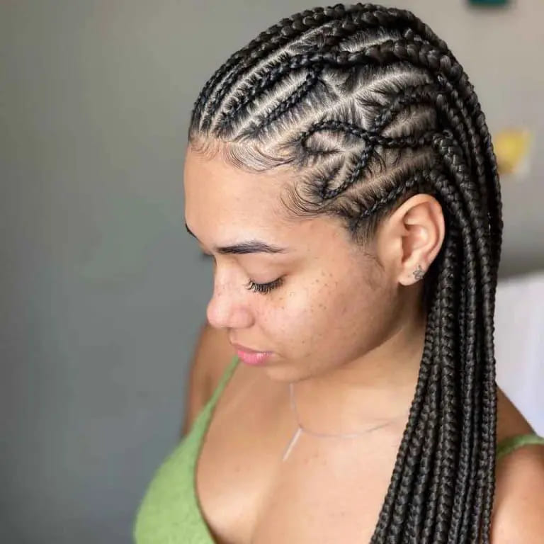 10 Mesmerizing Fulani Braids to Stun Everyone 9 Crisscross Fulani Braids on Black Hair