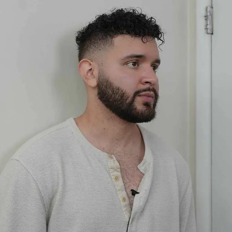 Faded Undercut on Curly Black Hair