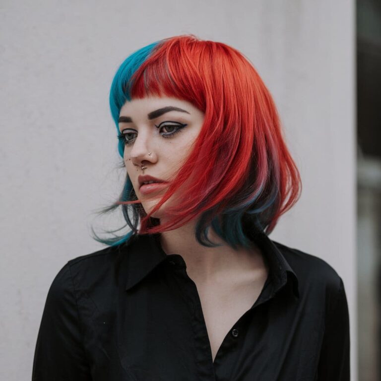 Wolf Cuts With Colored Bangs for Added Style