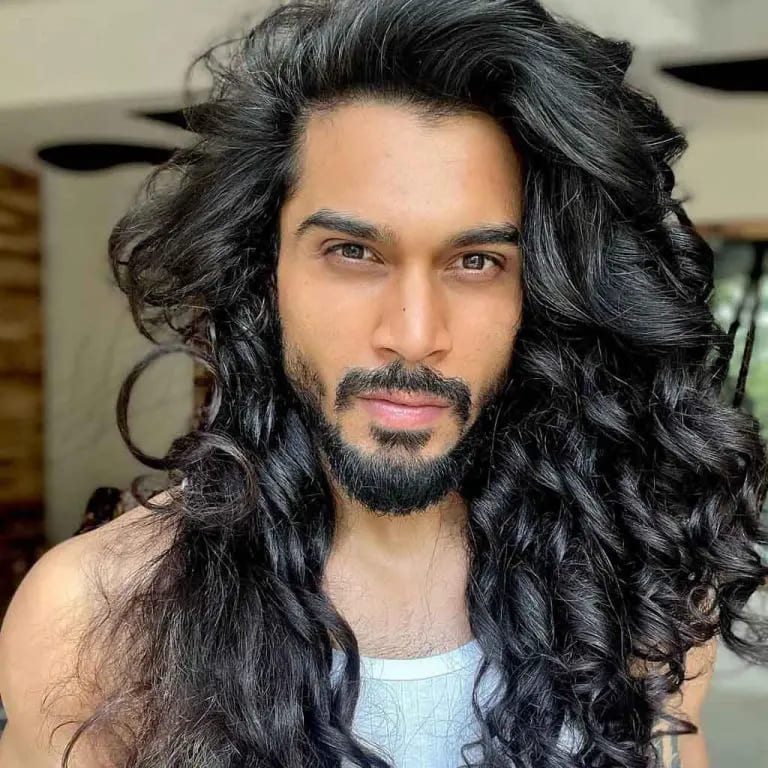 10 Haircuts for Long-Haired Men 3 Long Black Wavy Hair With Curly Ends