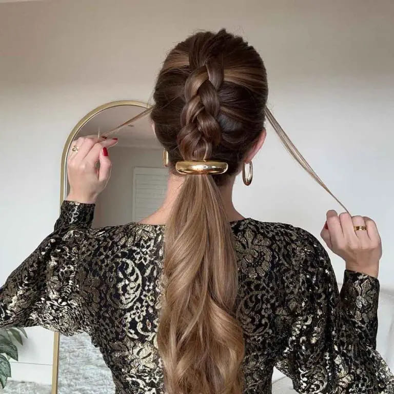 10 Chic and Classy Hairstyles for Women With Long Hair 3 Long Brown Hair With Half Dutch Braid