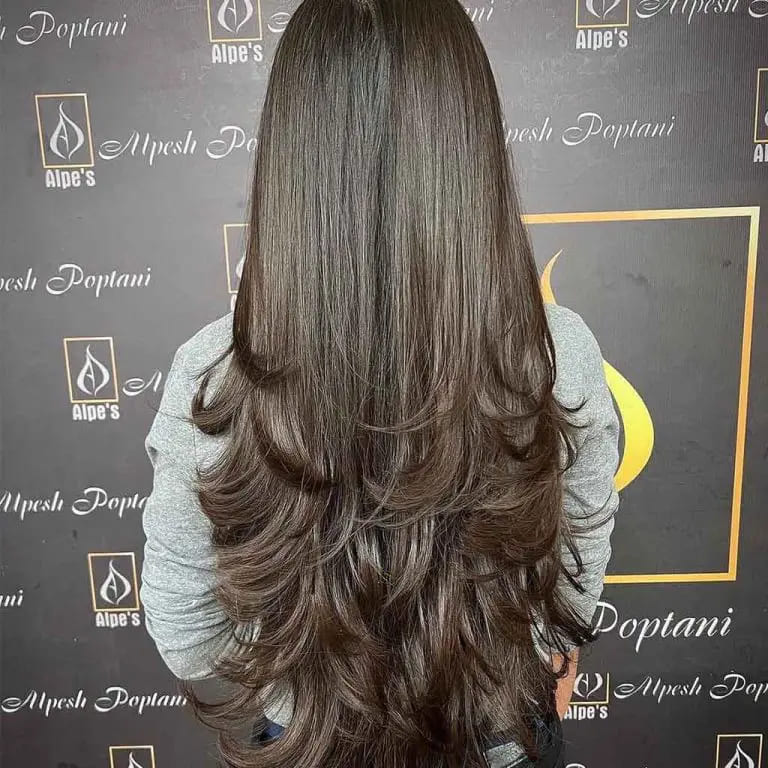 10 Stylish Haircuts for Long Haired Women 9 Long Straight Dark Brown Hair With Choppy Layered Ends