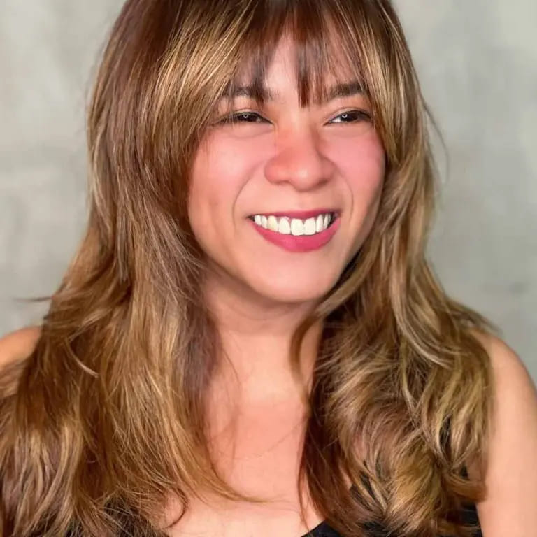 10 Top Balayage Wolf Cut Ideas For Women 2 Long Wavy Balayage Wolf Cut With Wispy Bangs