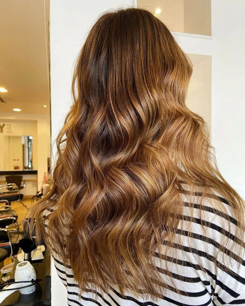 10 Fiery Chestnut Hair Color Ideas 4 Long Wavy Chestnut Tone Balayage