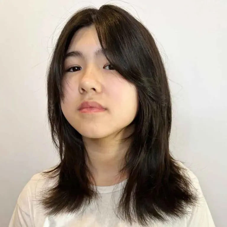 10 Black Wolf Cut Ideas for Women Ultimate Elegance 6 Medium Wolf Cut With Curtain Bangs on Crow Black Hair