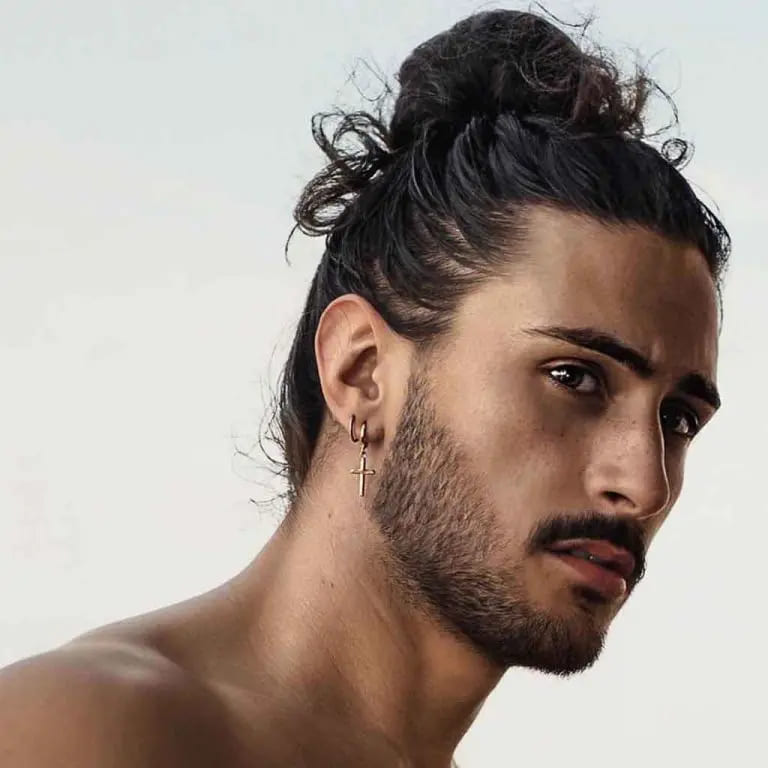 12 Dapper Hairstyles for Long-Haired Men 12 Messy Top-Knot Man Bun