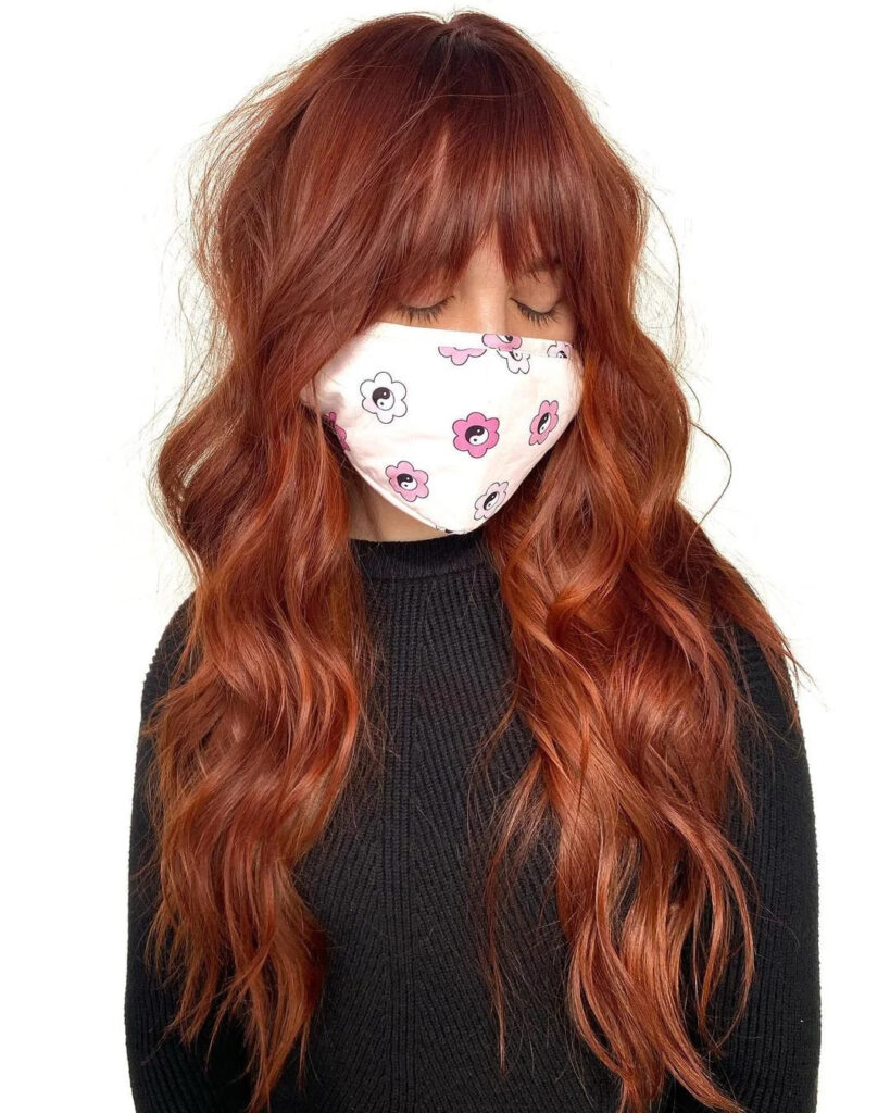 10 Fiery Chestnut Hair Color Ideas 7 Shag Mullet Chestnut Hair With Extended Bangs