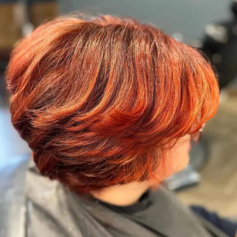10 Spicy Ginger Wolf Cut Ideas for women 3 Short Bright Ginger and Brown Pixie Wolf Cut