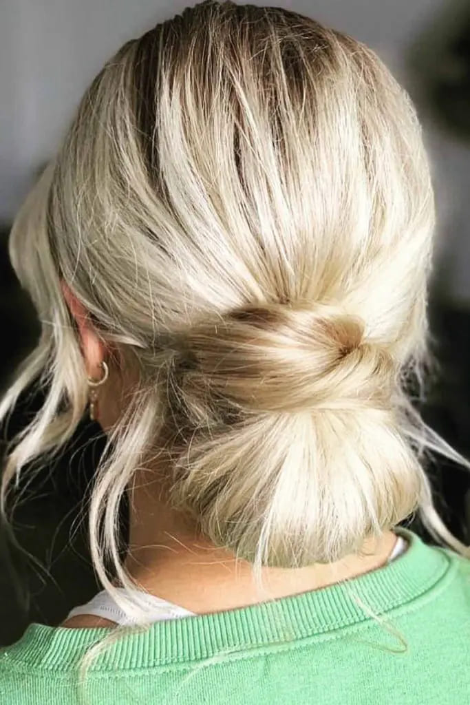 10 Elegant Long Hair Updos 3 Sleek Low Knot Bun