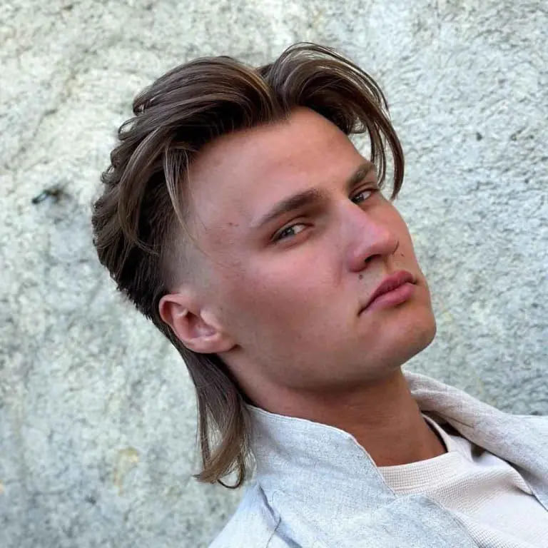 10 Stylish Wolf Cut Ideas For Men 6 Slicked Back Mullet Wolf Cut