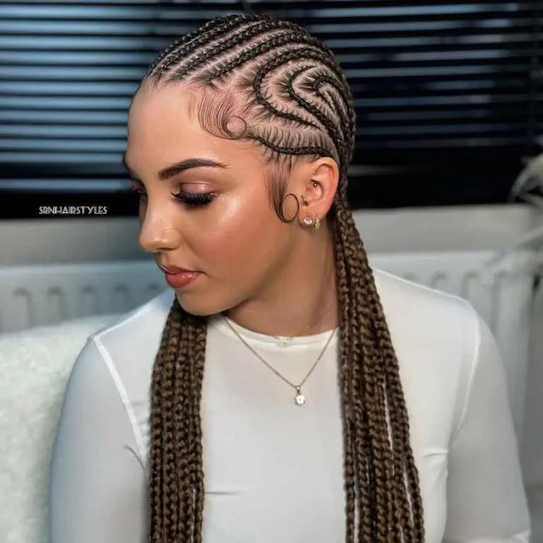 12 Twistiest Swirl Cornrows to Wow the Crowd 4 Swirling Lemonade Braids