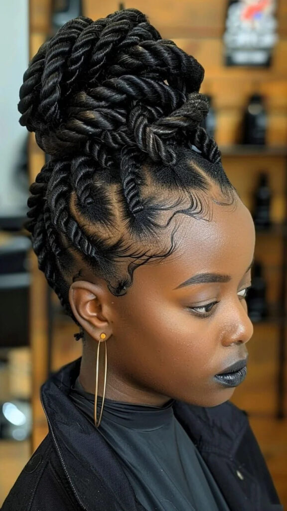 10 Twist Braids Hairstyle Ideas 11 Twist Braid Bun