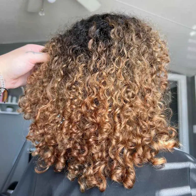 11 Best Hairstyles With Caramel Highlights 2 Warm Caramel Ombre on Curly Medium Hair