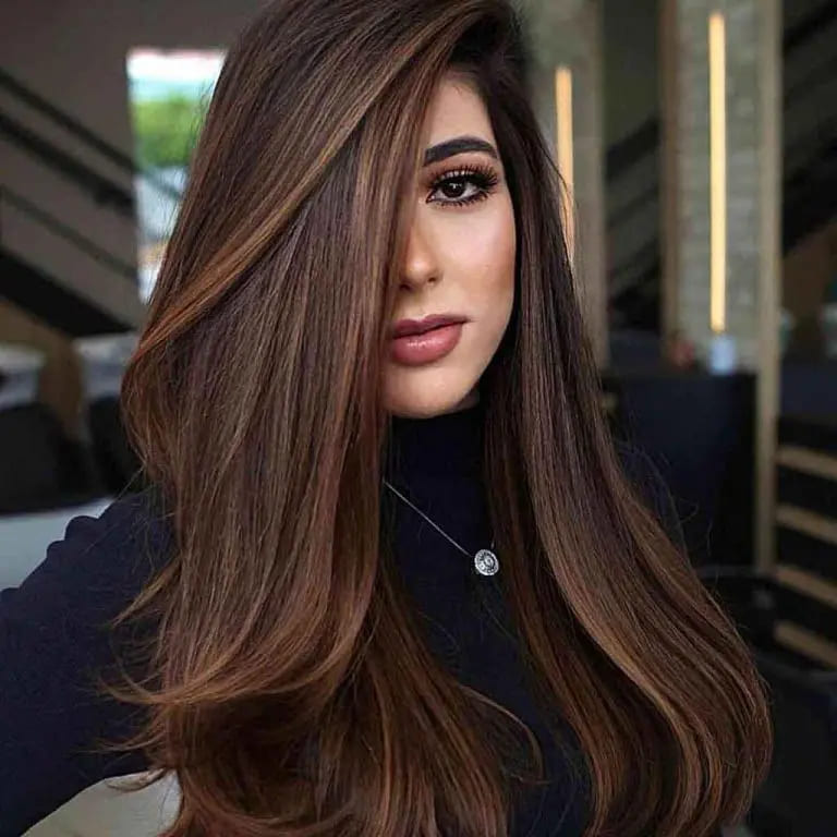 11 Best Hairstyles With Caramel Highlights 11 Long Straight Hair With Warm Caramel Highlights