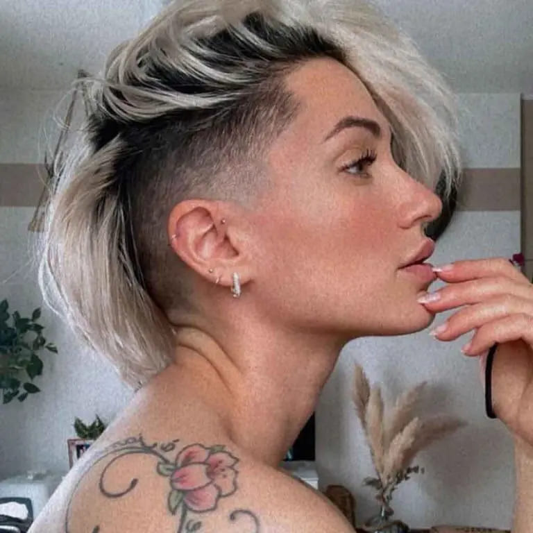 12 Edgy Side-Shaved Hairstyles to Stand Out 8 Side-Shaved Extended Pixie Haircut on Ash Blonde Hair
