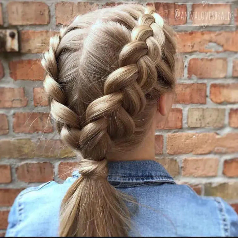 12 Gorgeous Dutch Braid Hairstyles 8 Side Dutch Braids Ponytail on Blonde Hair