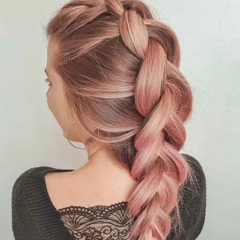 12 Gorgeous Dutch Braid Hairstyles 12 Long Thick Dutch Braid on Brown Pink Hair