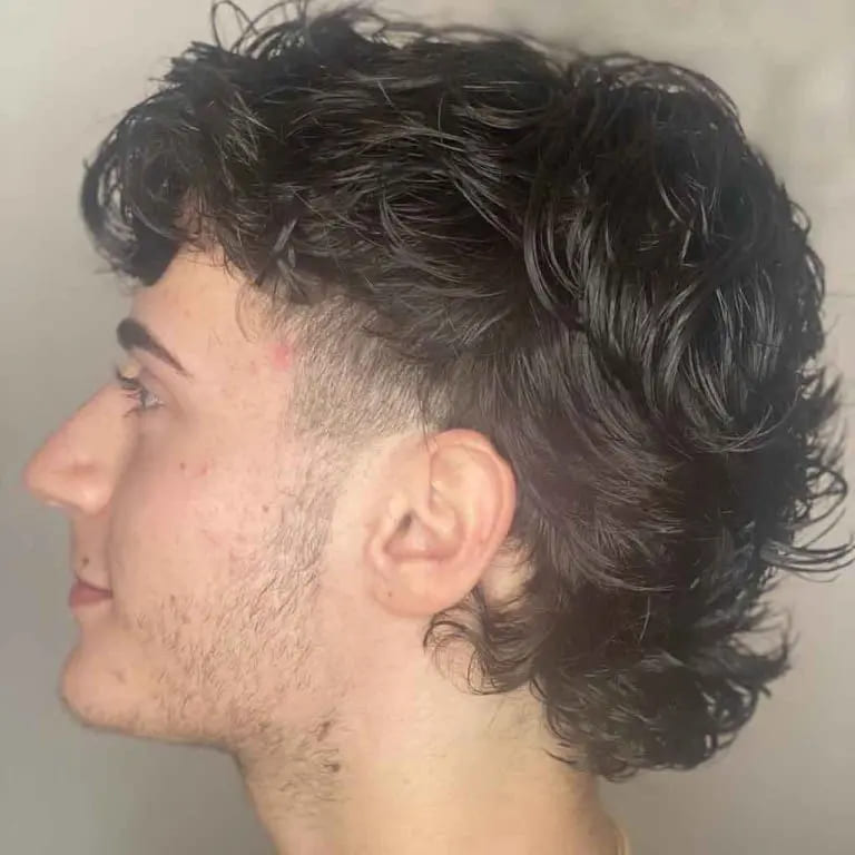 10 Stylish Wolf Cut Ideas For Men 10 Wavy Black Mullet Wolf Cut