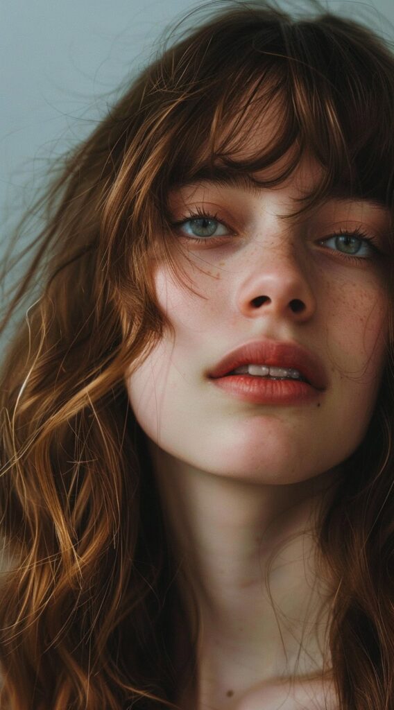 27 Bottleneck Bangs Long Hair Styles: Flattering Ideas for Every Face Shape 11 11111 5