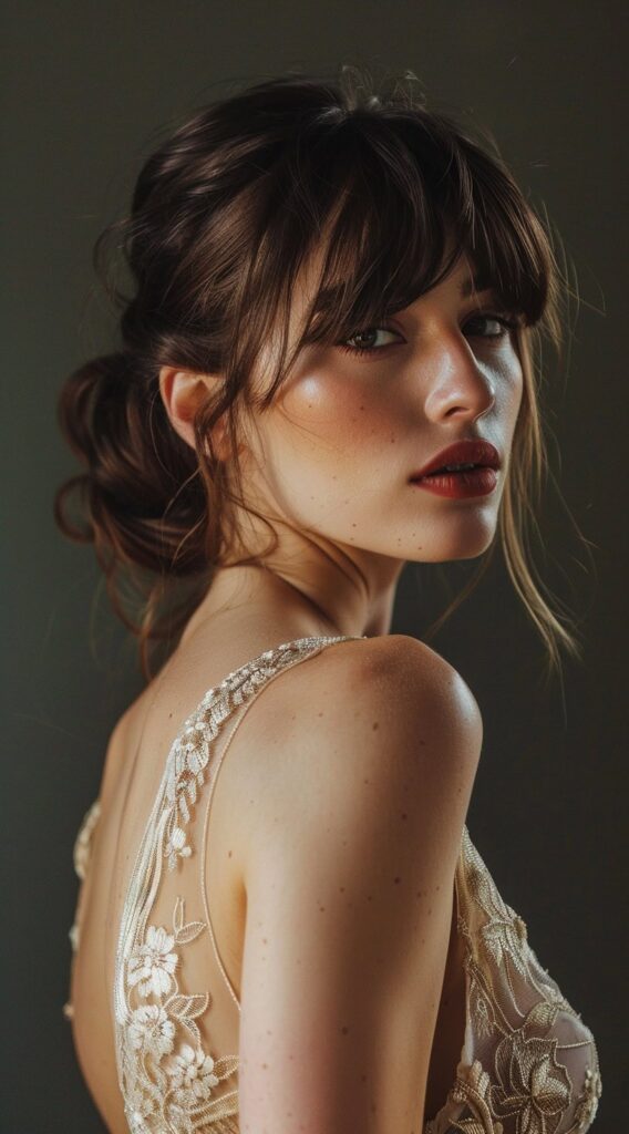 27 Bottleneck Bangs Long Hair Styles: Flattering Ideas for Every Face Shape 12 12222