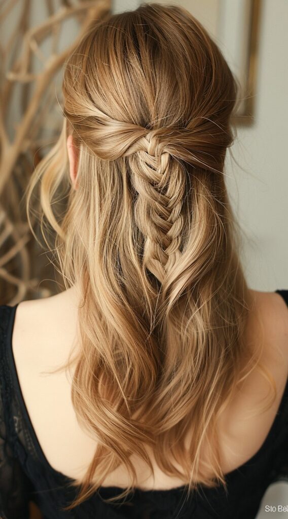 23 Half-Up Fishtail Braid Hairstyles: Effortlessly Gorgeous Looks to Try Now 17 17777 2