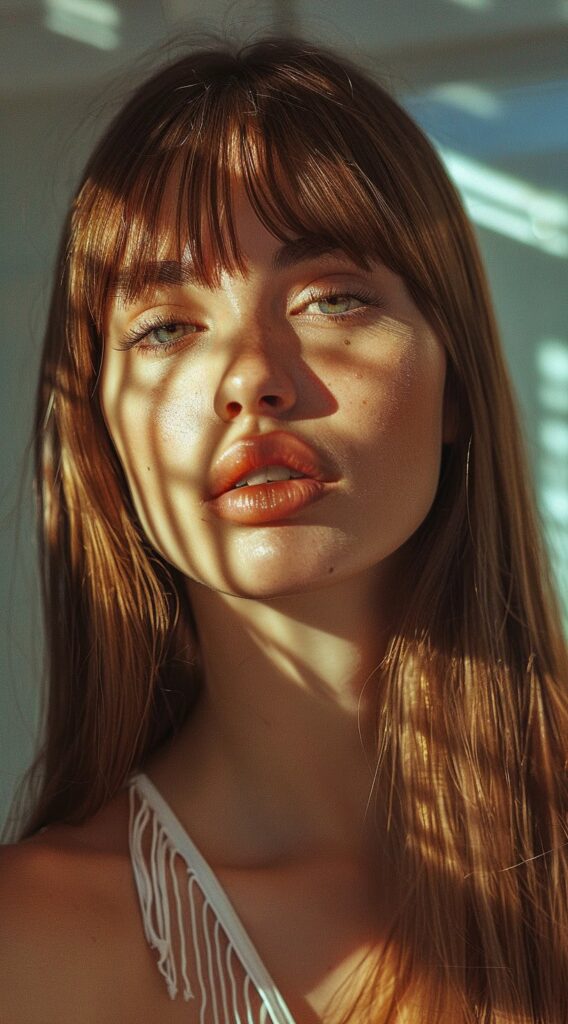 27 Bottleneck Bangs Long Hair Styles: Flattering Ideas for Every Face Shape 19 19999999999