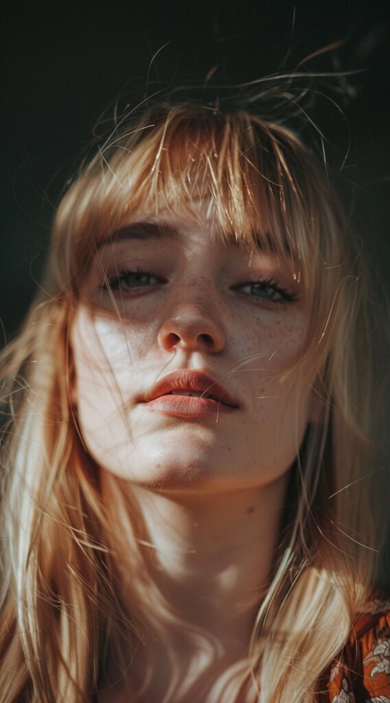 27 Bottleneck Bangs Long Hair Styles: Flattering Ideas for Every Face Shape 2 22 6