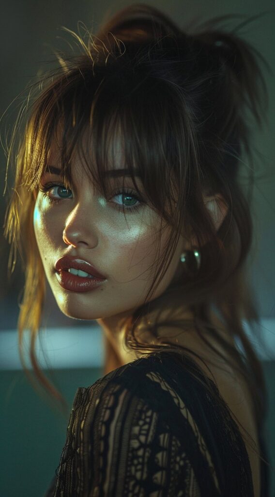 27 Bottleneck Bangs Long Hair Styles: Flattering Ideas for Every Face Shape 22 2222 3