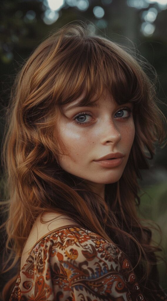 27 Bottleneck Bangs Long Hair Styles: Flattering Ideas for Every Face Shape 9 9999999