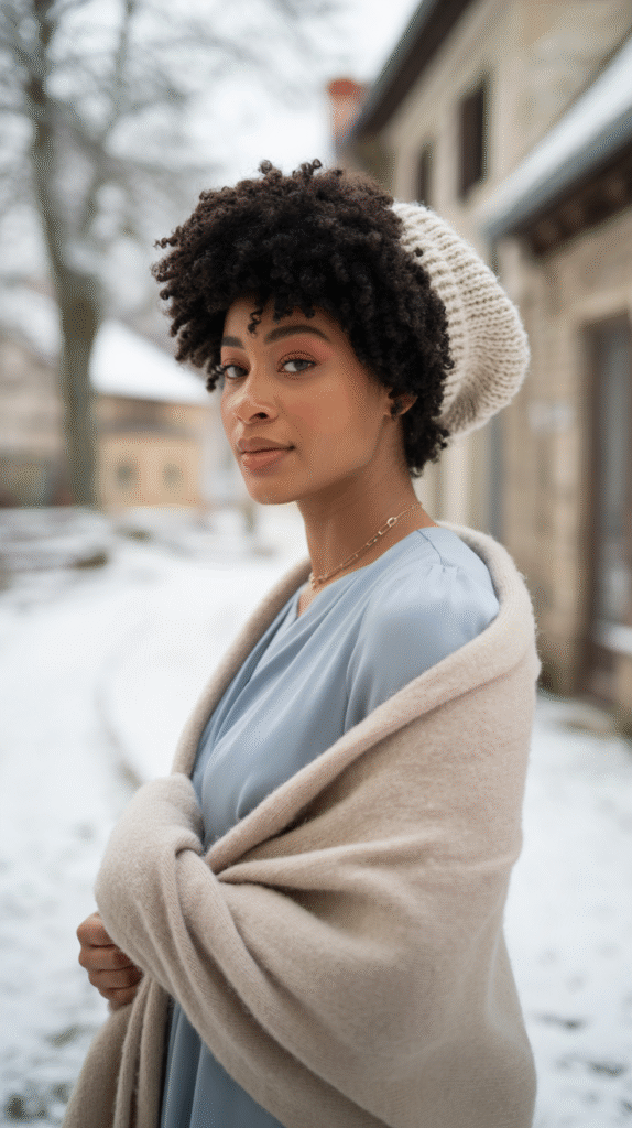 22 Beanie Hairstyles for Black Women 20 Beanie Over Short Afro