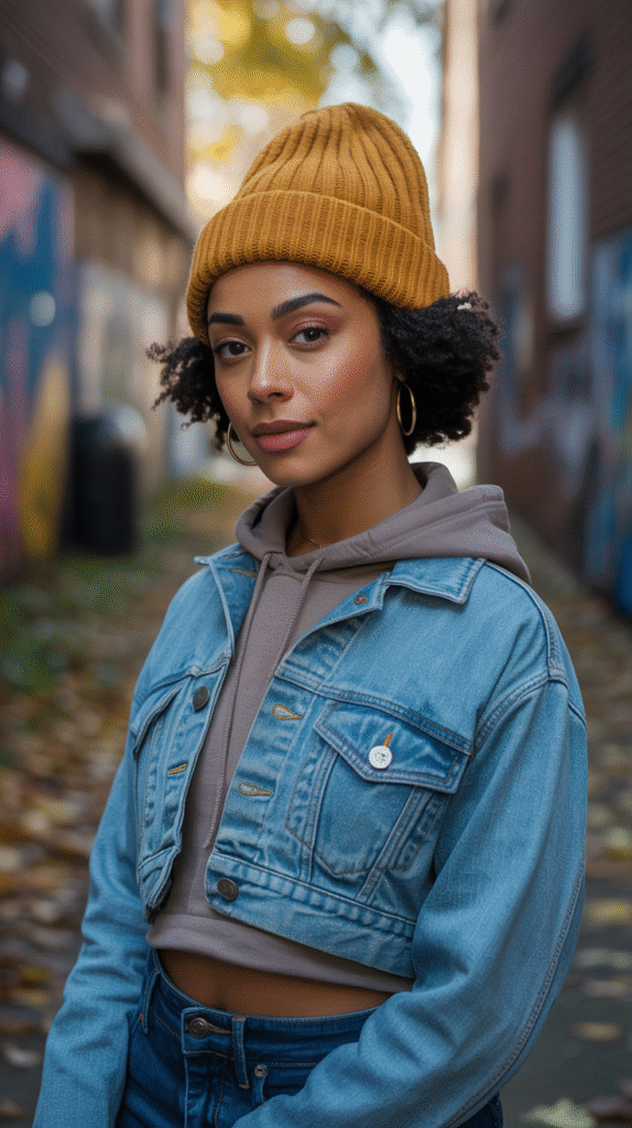 22 Beanie Hairstyles for Black Women 3 Beanie Over TWA Teeny Weeny Afro