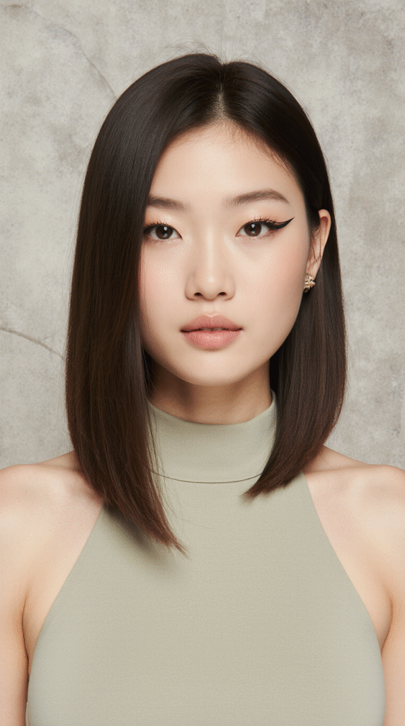 24 Gorgeous Straight Hairstyles 18 Blunt Lob with Subtle Layers