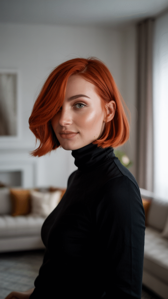 10 Red Bob Hairstyles for Black Women 3 Bob with Side Part 1