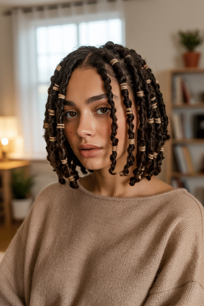 17 Trendy Brown Bob Hairstyles 12 Bob with Thin Locs