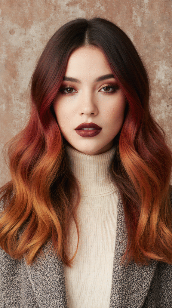 17 Red Copper Balayage Ideas 18 Bold Red and Copper Blend