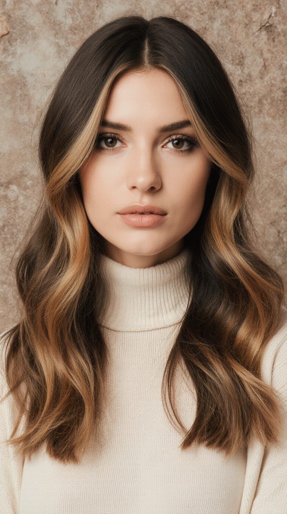 19 Winter Highlights for Brown Hair 3 Caramel Highlights on Dark Brown 1