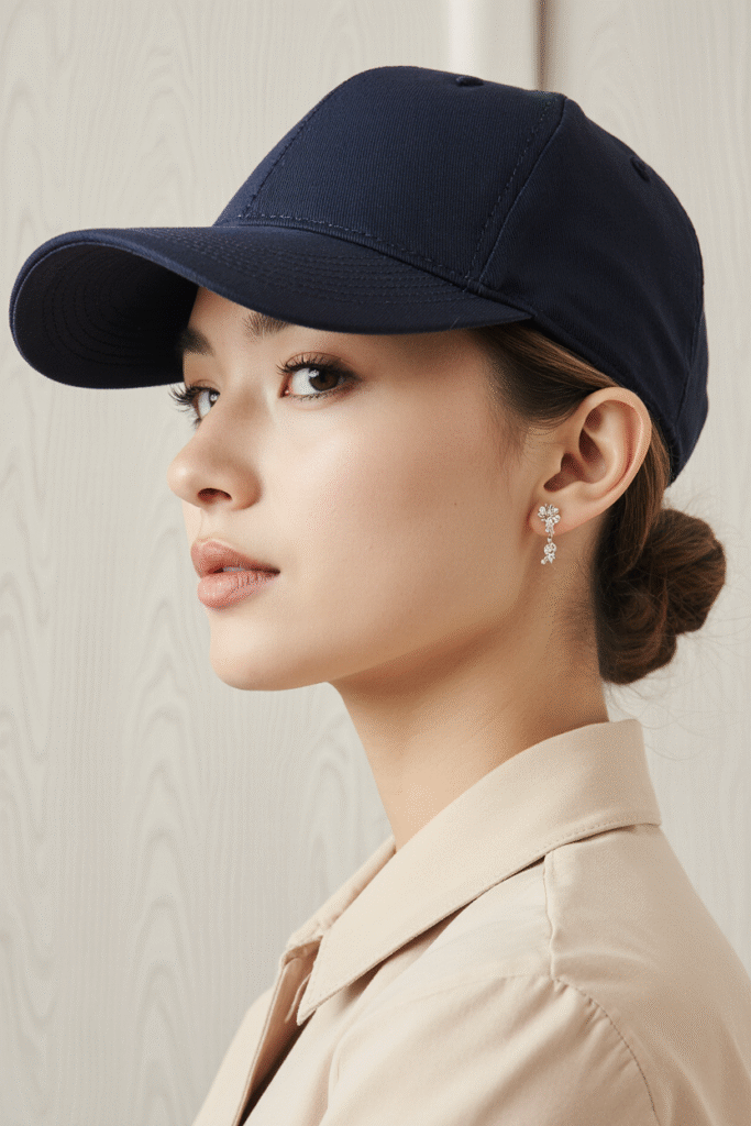 22 Hat Hairstyles for Work 2 Chignon with Baseball Hat