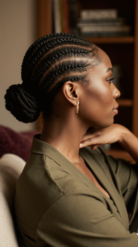 20 Older Black Women Hairstyles for Over 50 20 Classic Cornrow Bun