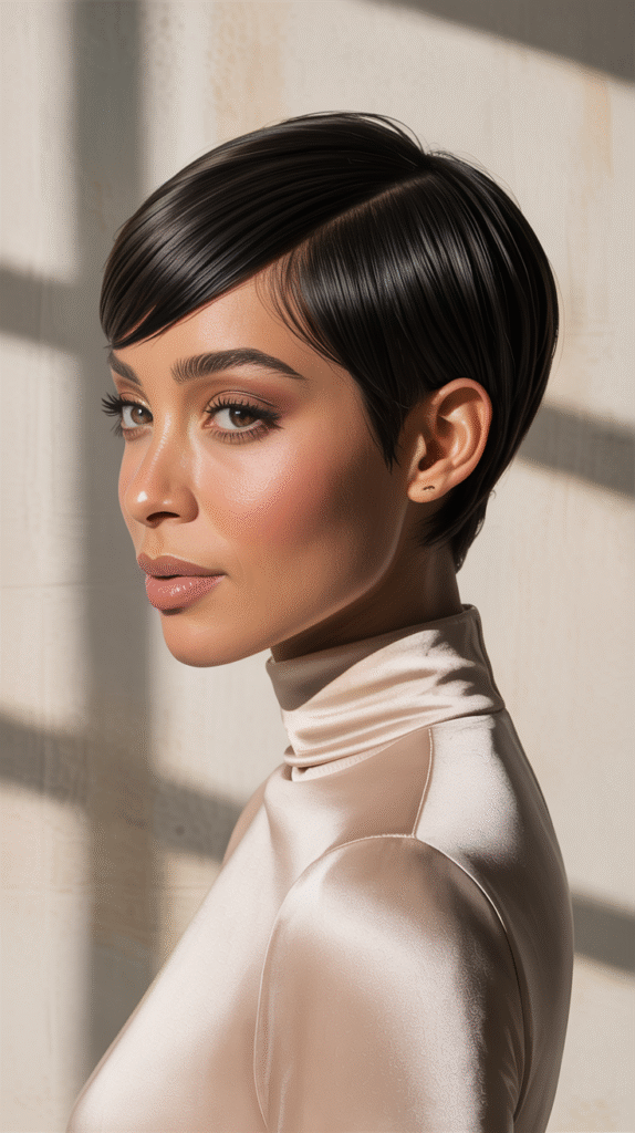 15 Straight Hairstyles for Black Women 15 Classic Pixie with Glossy Finish