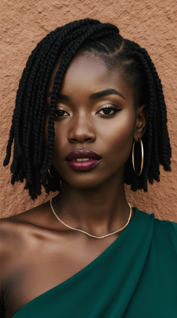 15 Stunning Short Crochet Twist Hairstyles 14 Classic Side Part Crochet Twists