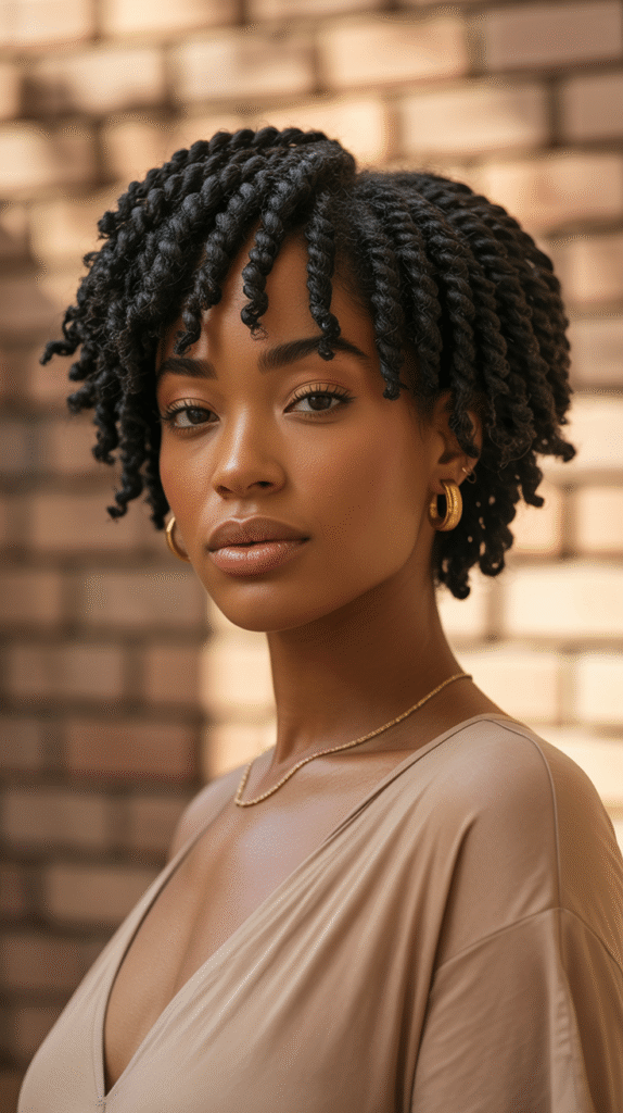 15 Stunning Short Crochet Twist Hairstyles 16 Cropped Crochet Twists with Defined Edges