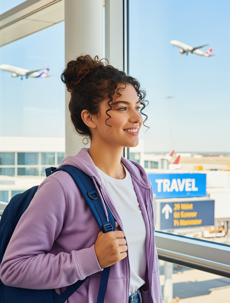 17 Airport Hairstyles for Curly Hair 2 Curly High Bun with Face Framing Tendrils 1