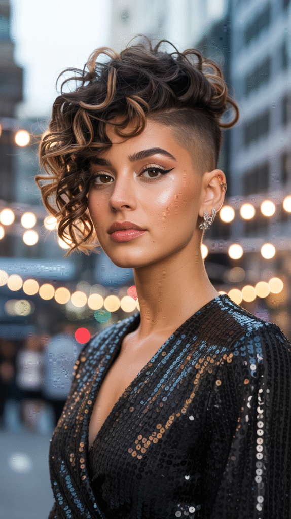 23 New Year’s Hairstyles for Short Hair 17 Curly Undercut with Volume