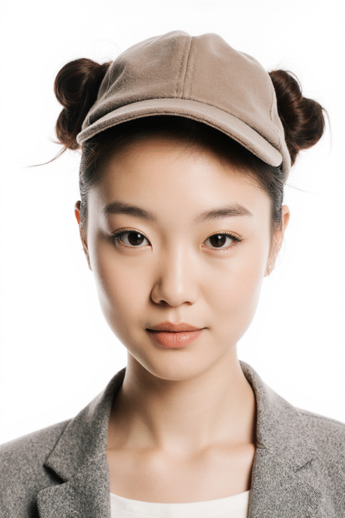22 Hat Hairstyles for Work 3 Cute Twist Space Buns