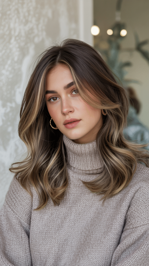 17 Dark Caramel Balayage Ideas: 5 Dark Caramel Balayage on a Textured Lob