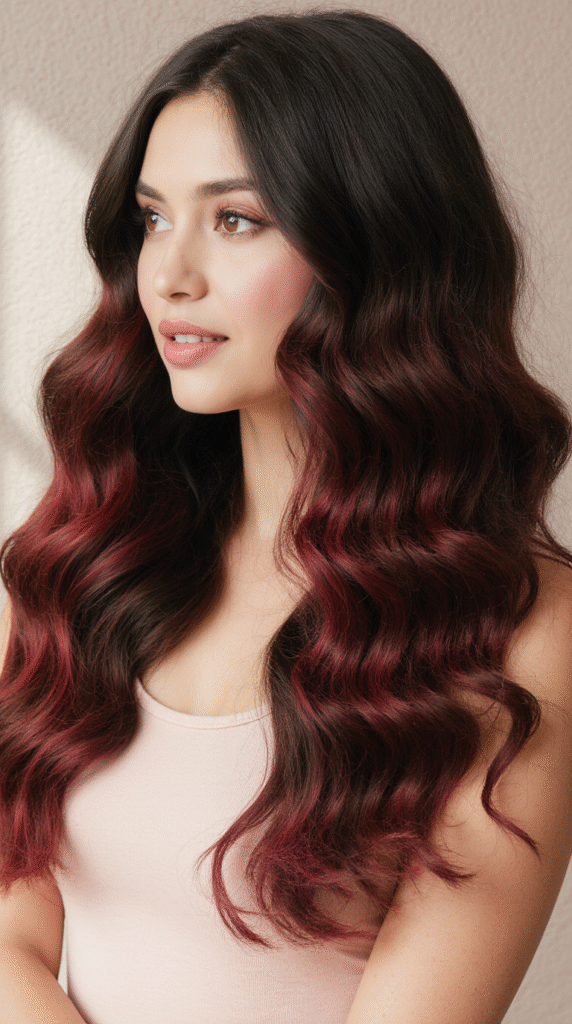 17 Cherry Cola Balayage Ideas 18 Dark Cherry Cola Curls